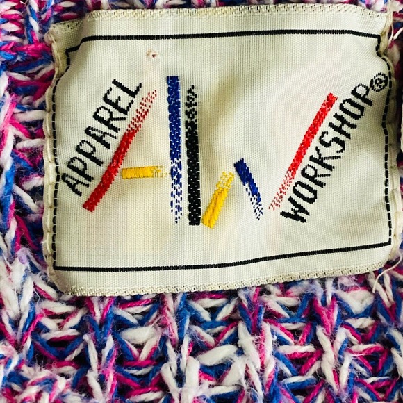 Vintage Womens M Apparel Workshop Shaker Knit Sweater Pink Purple Pullover - Picture 4 of 5